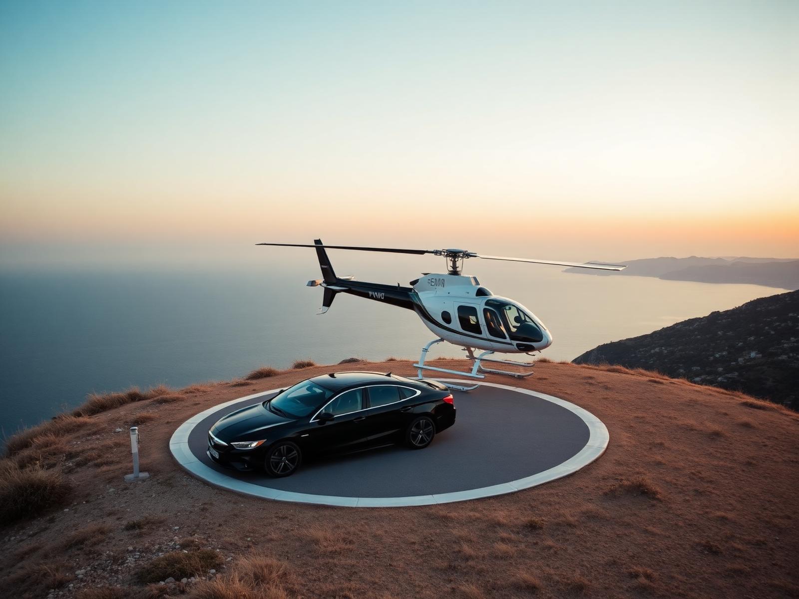 Helicopter or premium arrival in Mykonos — signature experience arranged by My Royal Concierge